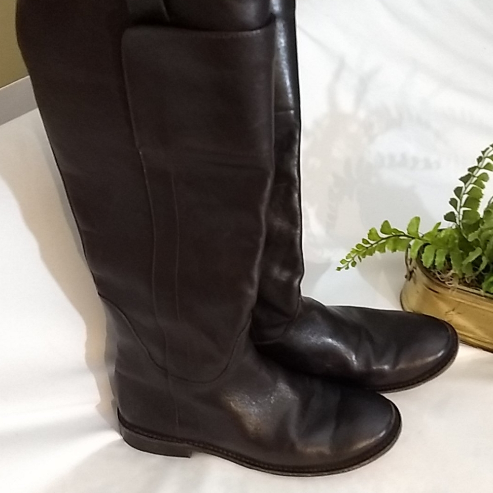 Frye Tall Leather  Riding Boots  Cognac  Size 7